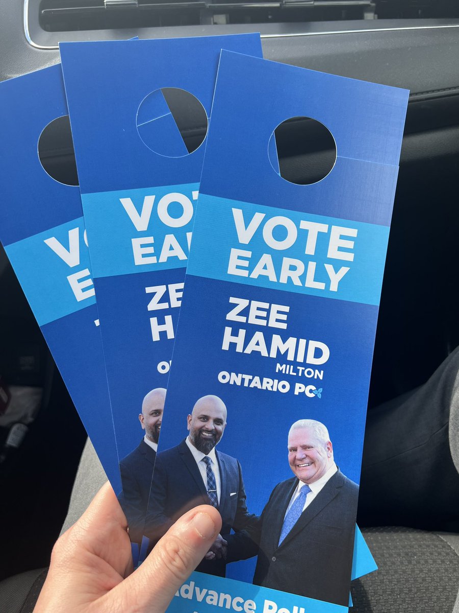 ‼️Milton‼️ Advance Polls are now open until April 26th! It was another great day at the doors in support of our PC candidate for Milton, @zeeinmilton.