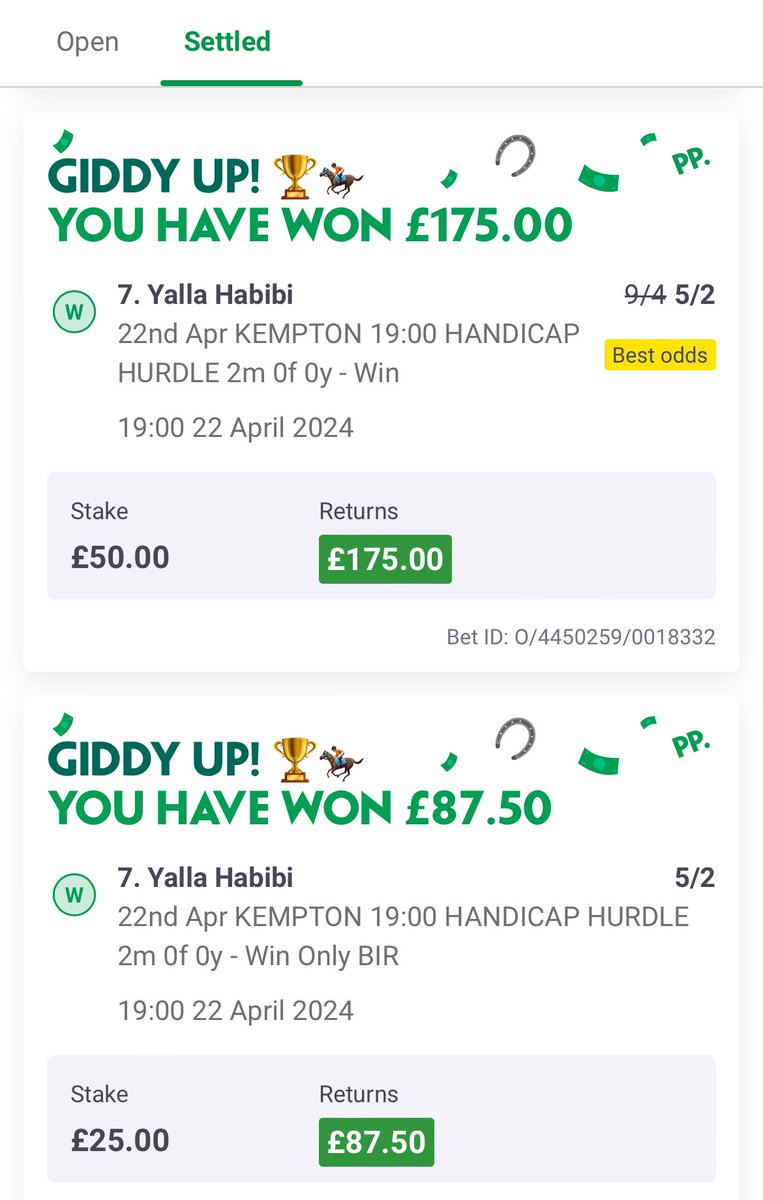 Boom 💥 

Banging in the winners 

Enjoy your racing, be entertained by the horses, the spectacle and get educated along the way with Gold Top Deliveries. 

Be Lucky 👊🍀😎

#BookiesPayForMyHolidays 
#gamblelanded #winnersenclosure #bookies #bookiebashing #winningstrategy