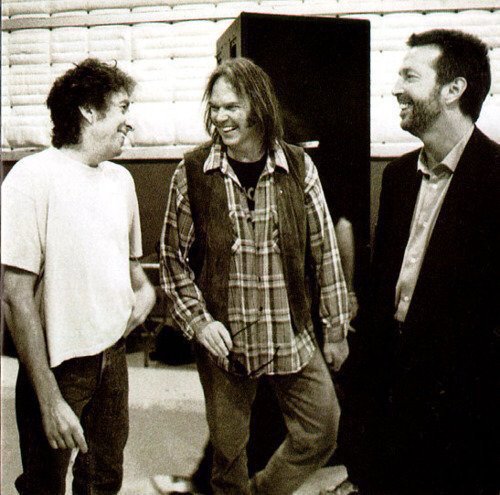 Bob Dylan, Neil Young, and Eric Clapton