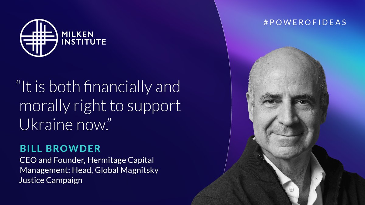 @Billbrowder, CEO and Founder of Hermitage Capital Management, in addition to Head of the @GMJCampaign, writes for #powerofideas about continued assistance to Ukraine being vital to preventing escalation and upholding moral obligations. Read more: milkeninstitute.org/article/ukrain……