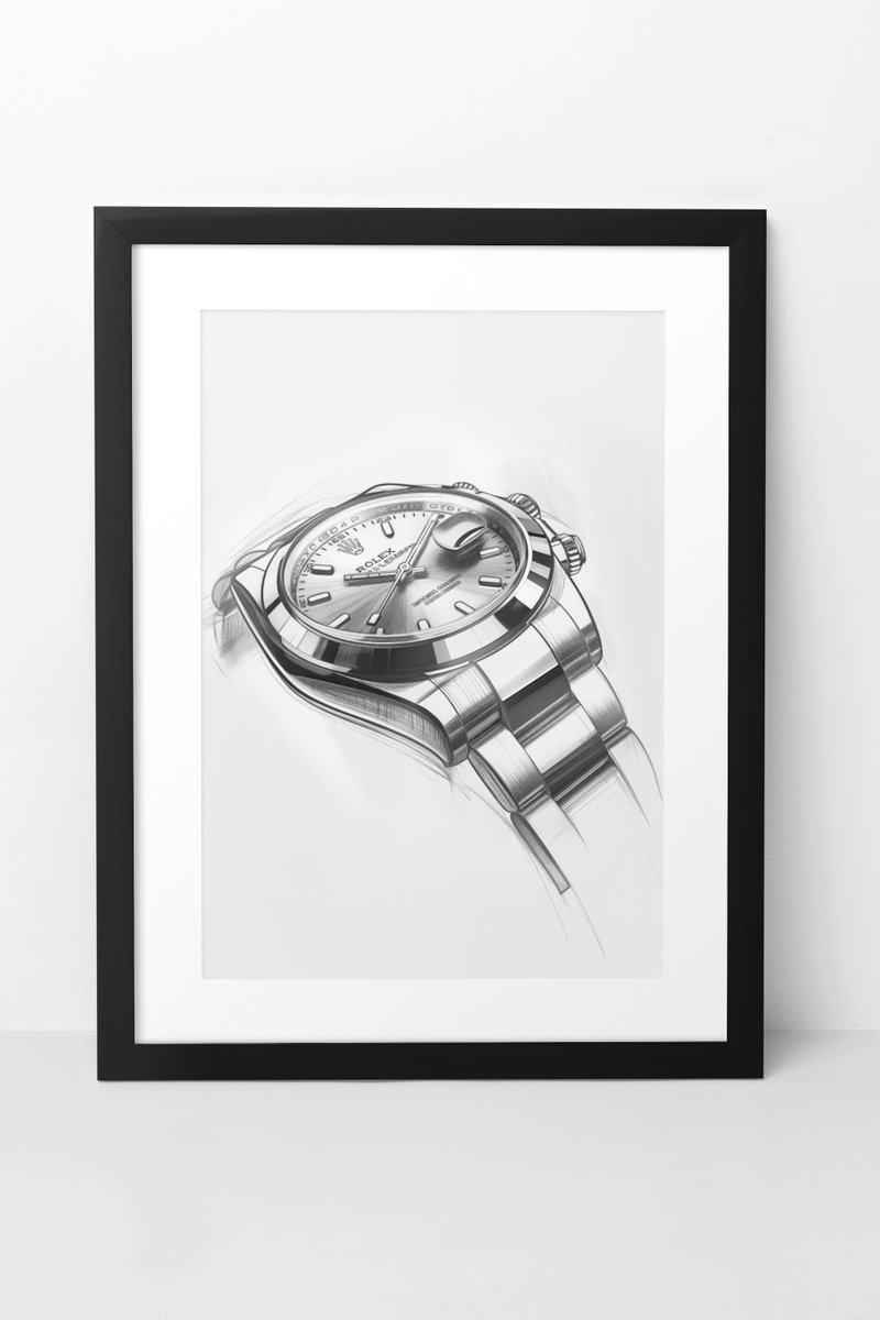 perfect #gift for your #homeoffice or your #office lobby. 
Add a touch of sophistication to your space! #FuturisticDesign #ElegantDecor #RolexSketch Find it here: etsy.com/listing/171944…