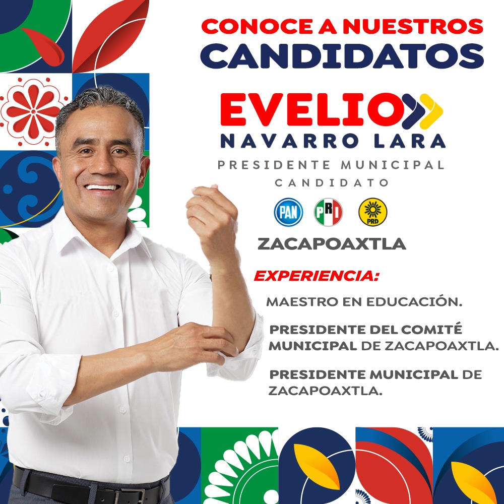 .<a href="/evenavarrolara/">Evelio Navarro Lara</a> ha demostrado que con trabajo y dedicación se pueden hacer grandes cosas, por ello será el próximo Presidente Municipal de #Zacapoaxtla. 

#CandidatosPRI 
#VotaTodoPRI 🇲🇽