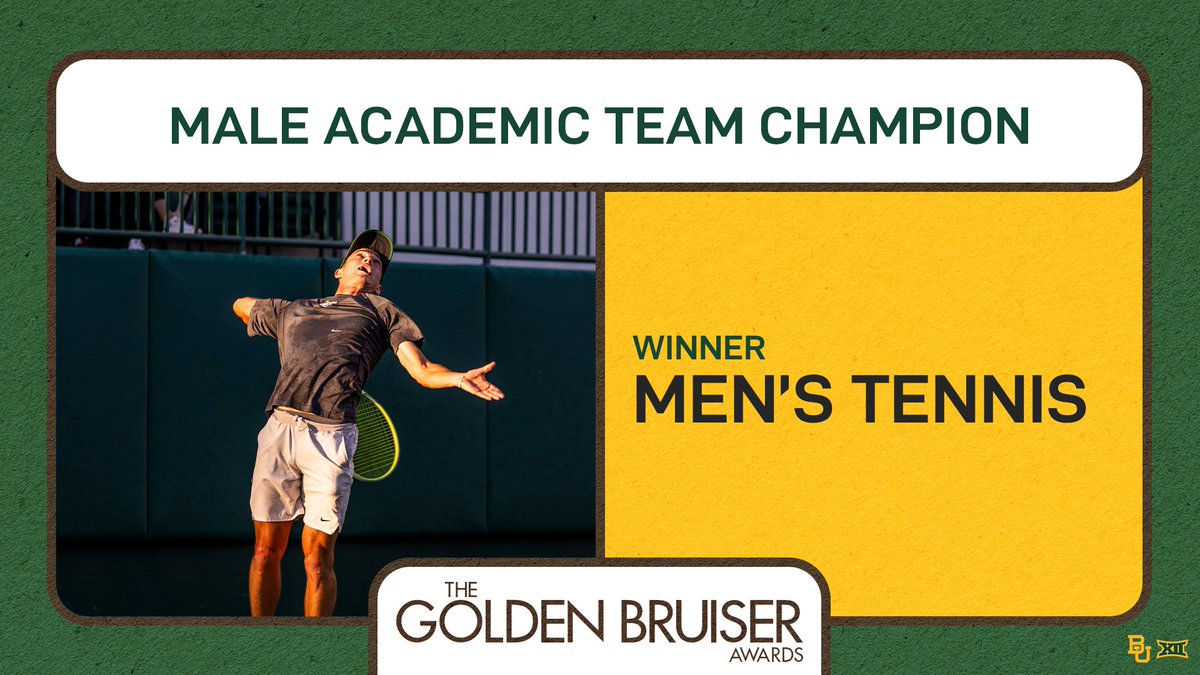 Three words: excellence on campus. @BaylorMTennis is once again the Male Academic Team Champion 🥳️ #SicEm | #GoldenBruisers24