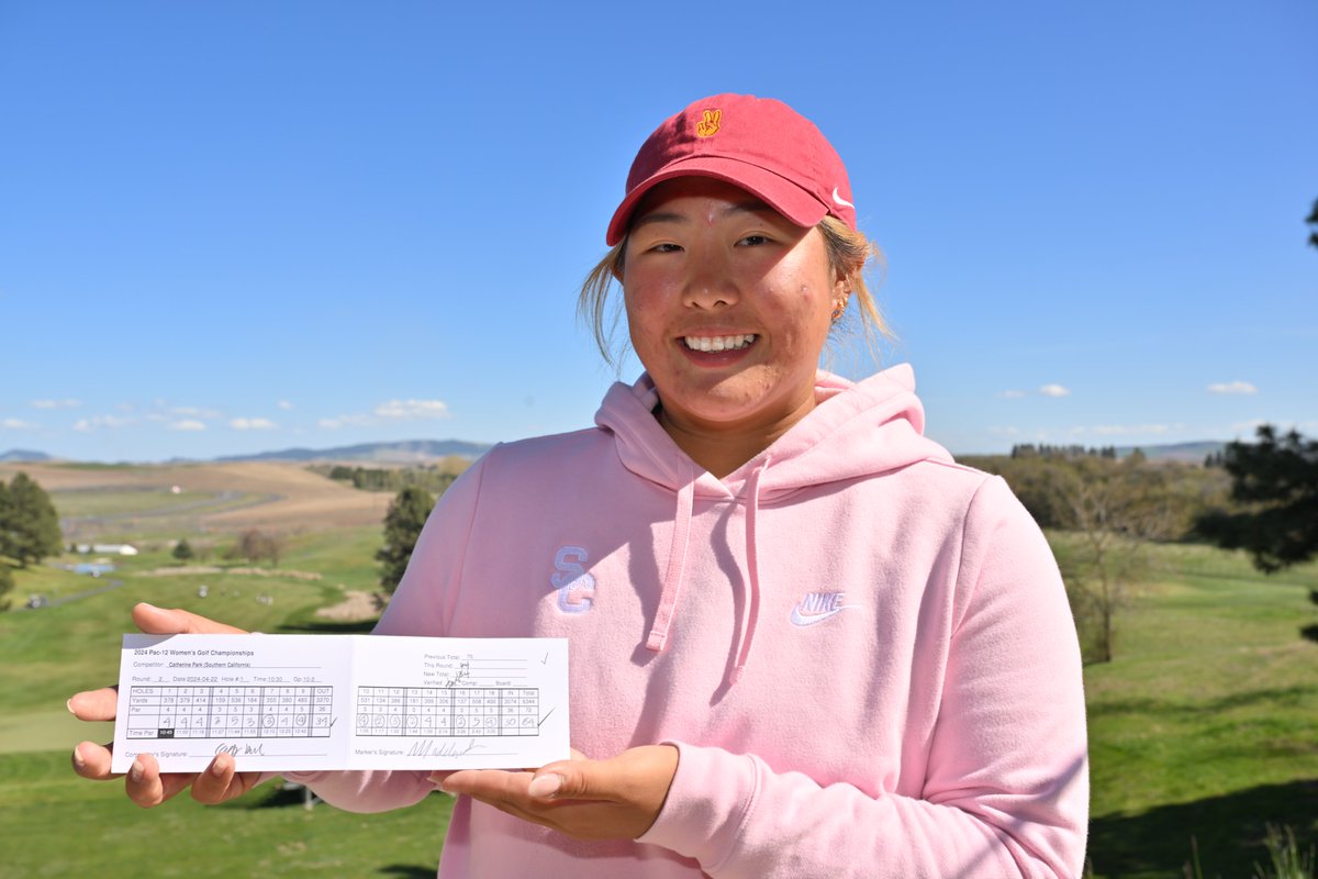 A record-setting day from Round 2 on the Palouse! ⛳️ @USCWomensGolf's Catherine Park and @ArizonaWGolf's Charlotte Back both posted a Women's #Pac12Golf Championship record 8-under-par 64 on Monday. 🤩 Full recap 👉 pac12.me/24-WGolf-Day2