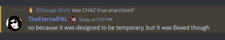 'But it wasn't REAL anarchism'