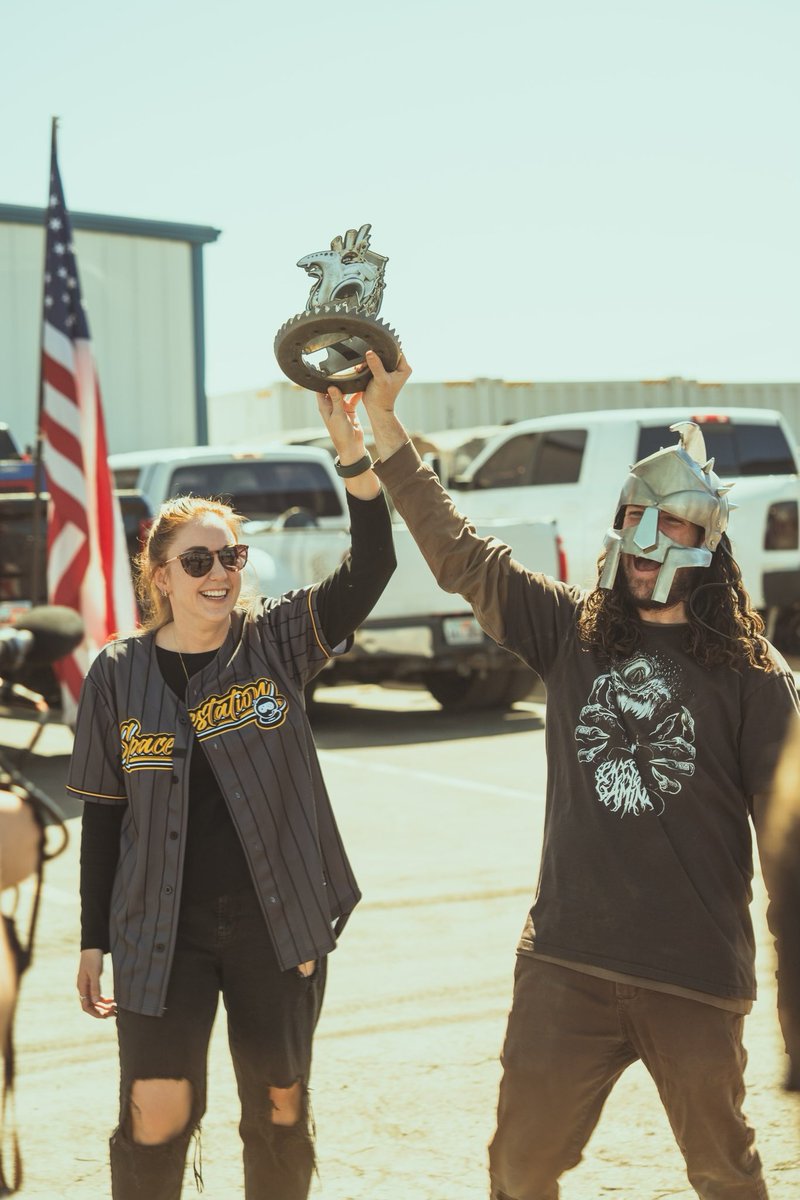 Rocket League IRL w/ my 4eva co-pilot <a href="/Shonduras/">Shonduras</a>! I luv this pic bc it reminds me of our goals in life &amp; raising kids. sometimes big scary things come your way, like a cybertruck, 12ft tall ball or even moving homes, but if we co-pilot life together we can always reach our goals!