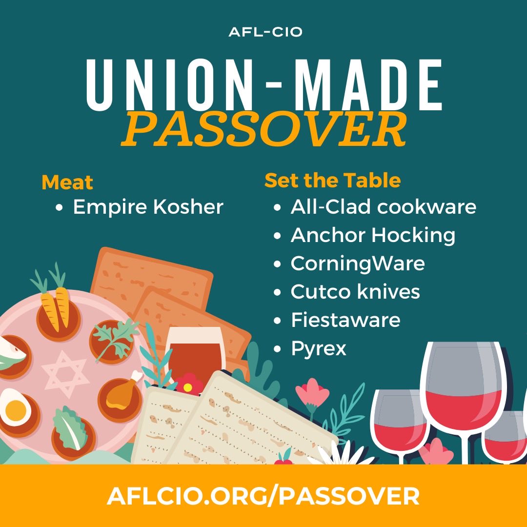 Tonight is the first night of Passover! We wish a joyous and kosher Passover to all our union siblings who are celebrating.