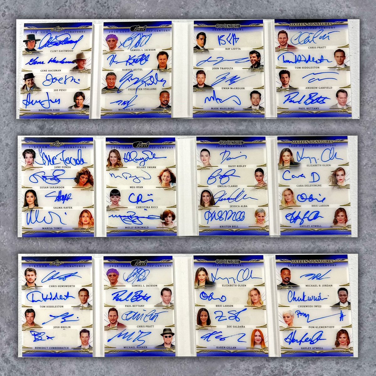 𝐉𝐮𝐬𝐭 𝐀𝐧𝐧𝐨𝐮𝐧𝐜𝐞𝐝: @Leaf_Cards just released images of exclusive 16-auto 1/1 booklets featuring some of the BIGGEST names in Hollywood. What are your thoughts on more and more pop culture cards making their way into the hobby?