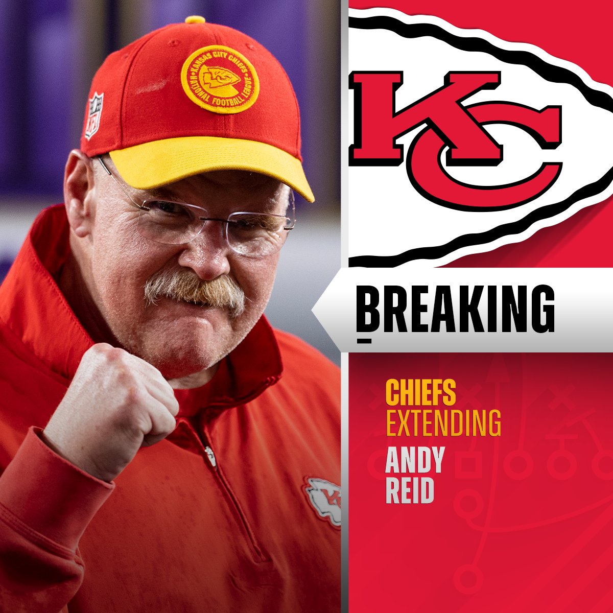 Chiefs sign HC Andy Reid to contract extension.