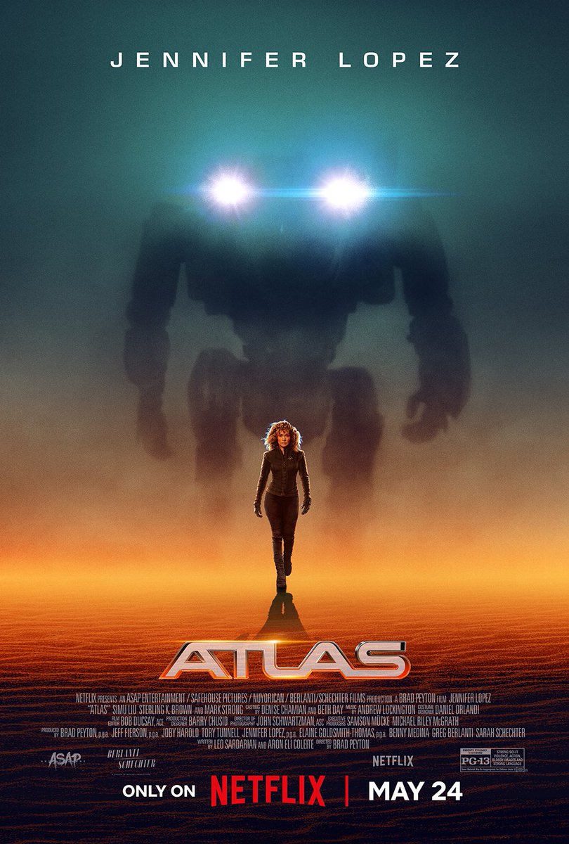 #TiempoDNews 

Nuevo poster de #Atlas, la próxima cinta de #Netflix protagonizada por Jennifer López.

Mañana tendremos trailer.

Estrenará en la plataforma el 24 de mayo.