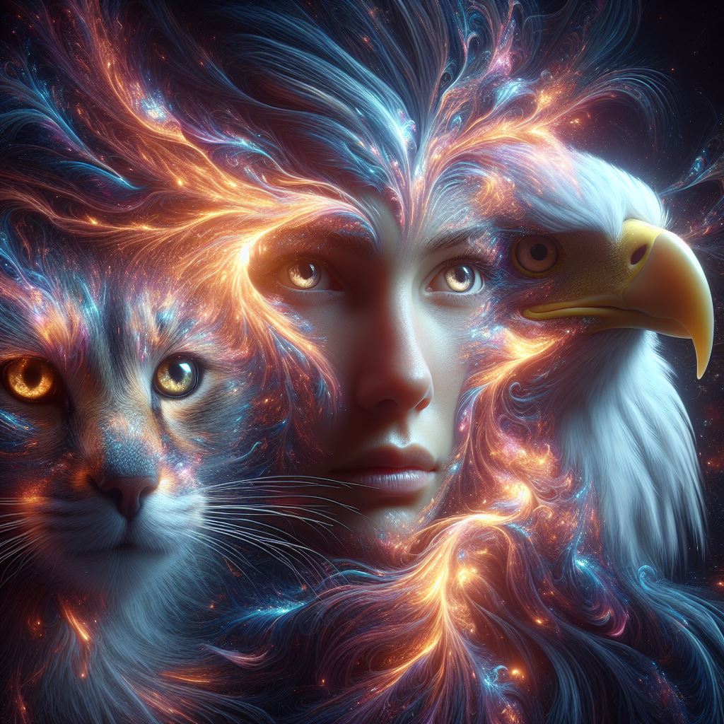 Cat 🐈, human🧑, eagle 🦅 #aiartcommunity #AIArt #aiartwork #aiart #friendsofdalle #DallE3 #dalle (@hellprompt/#friendsofdalle3)