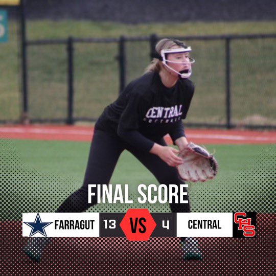 Final score from the softball game against the Admirals.