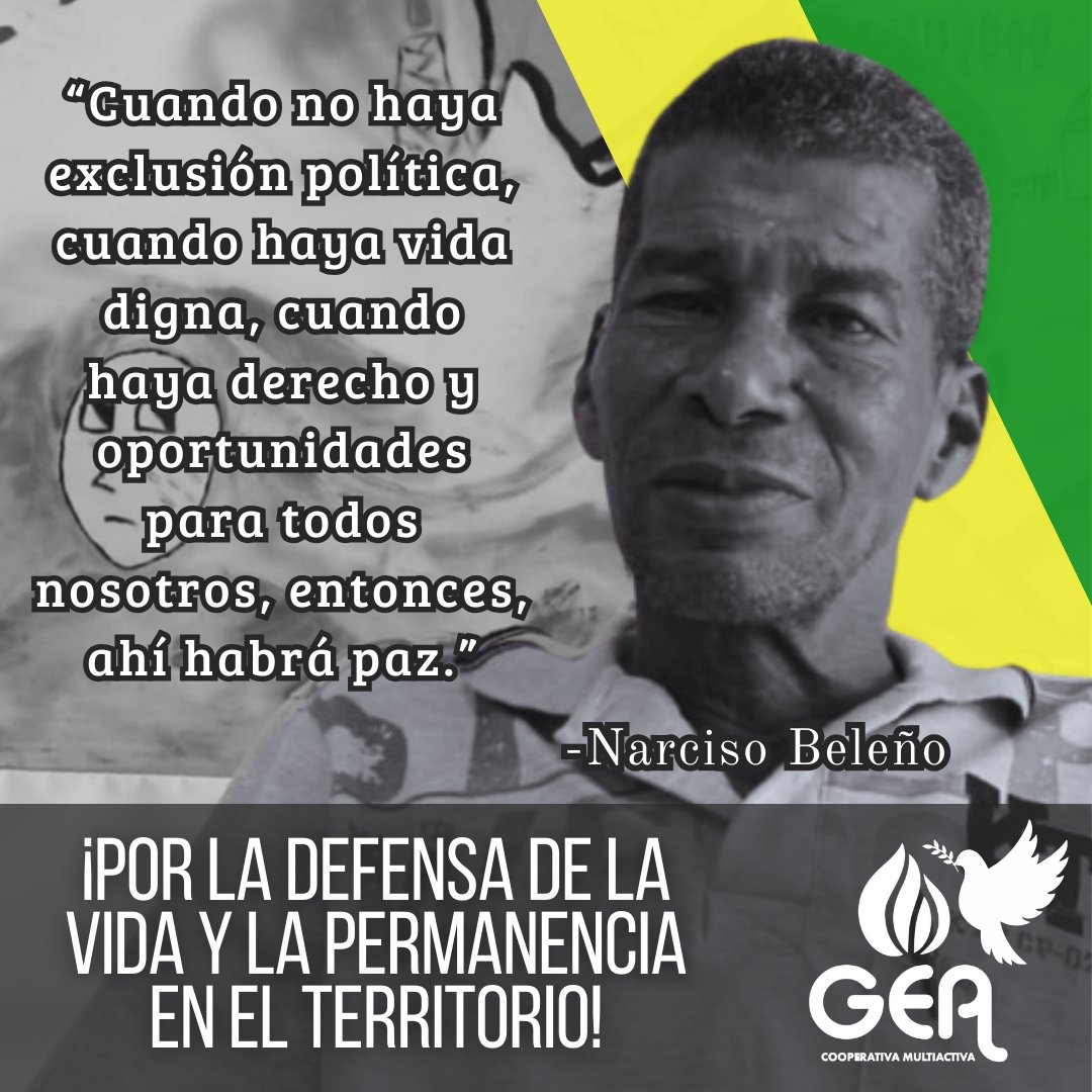 Lamentamos la muerte de Narciso Beleño, presidente de <a href="/Fedeagromisbol/">Federación Agrominera del Sur de Bolívar</a>, asesinado en una incursión paramilitar en el Sur de Bolívar. Lo despedimos con indignación y tristeza. Desde GEA nos solidarizamos y exigimos a <a href="/petrogustavo/">Gustavo Petro</a>  acciones urgentes contra el paramilitarismo.