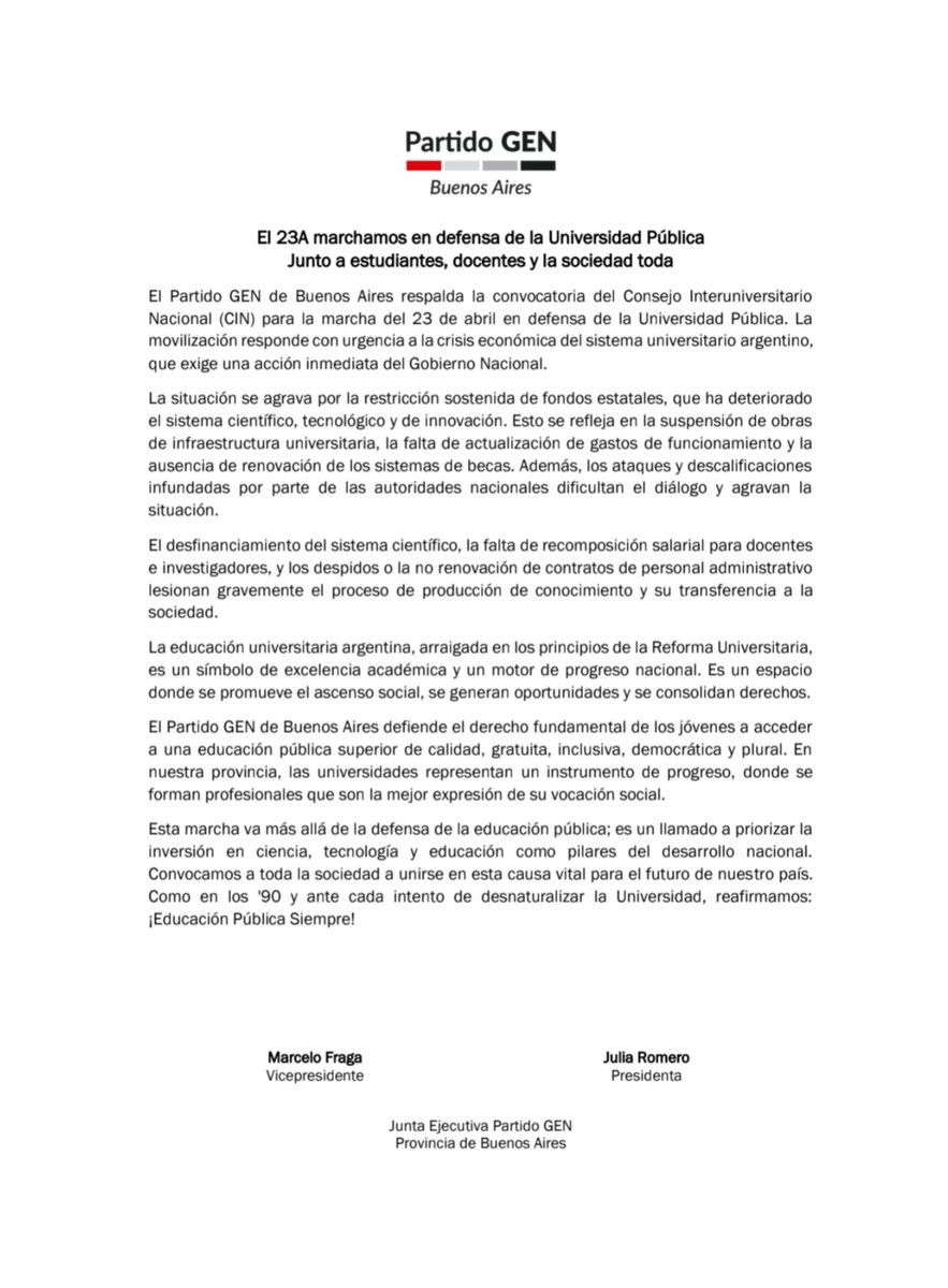 Partido GEN BA tweet media