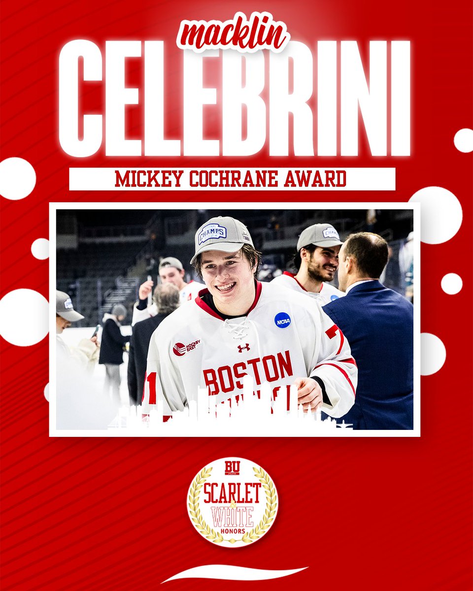 The Male Rookie of the Year goes to Macklin Celebrini of @TerrierHockey! #BUSWH