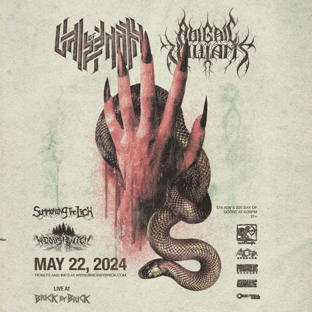One month 'til @valeofpnath and @awbandofficial with @summonthelich and #WoodsWitch - get tix at bit.ly/ValeOfPnathSD #LiveAtBxB #ValeOfPnath #AbigailWilliams @willowtip @agoniarecords @prostheticrcds