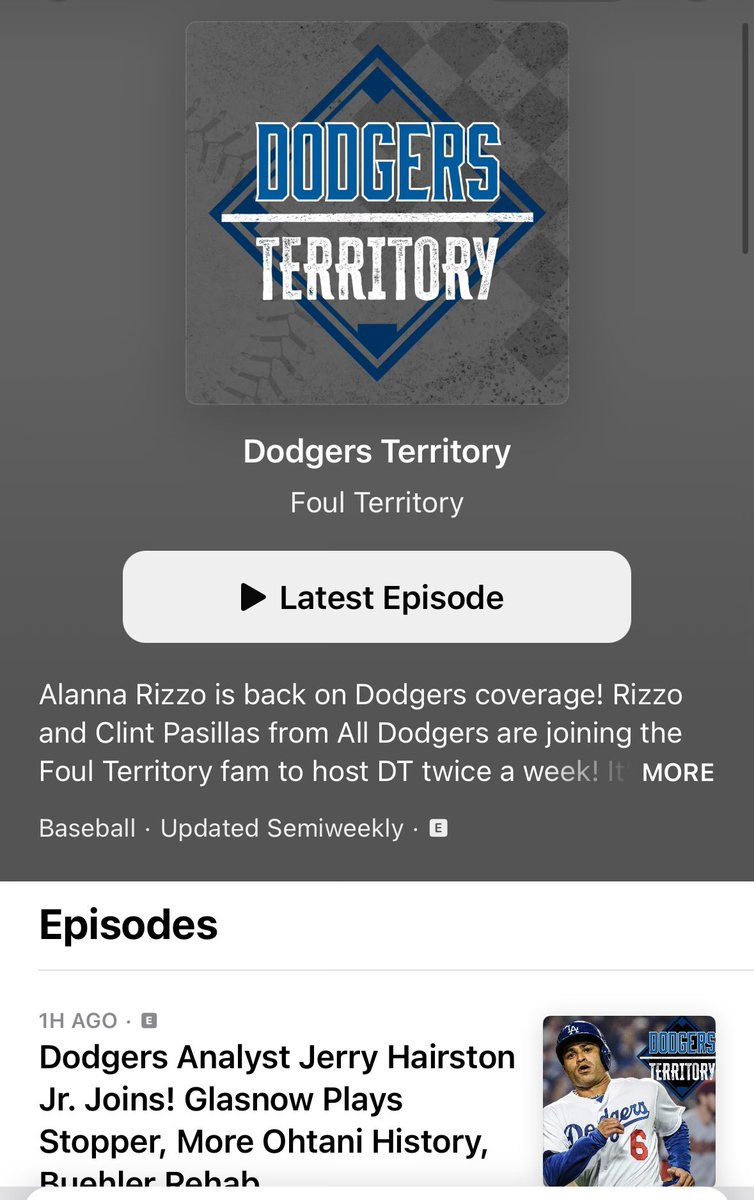 @FoulTerritoryTV @realFRG @Dodgers I’ve been trying to figure out where to find the Dodgers Territory podcasts and just not realized you guys got your own feed #newsyoucanuse