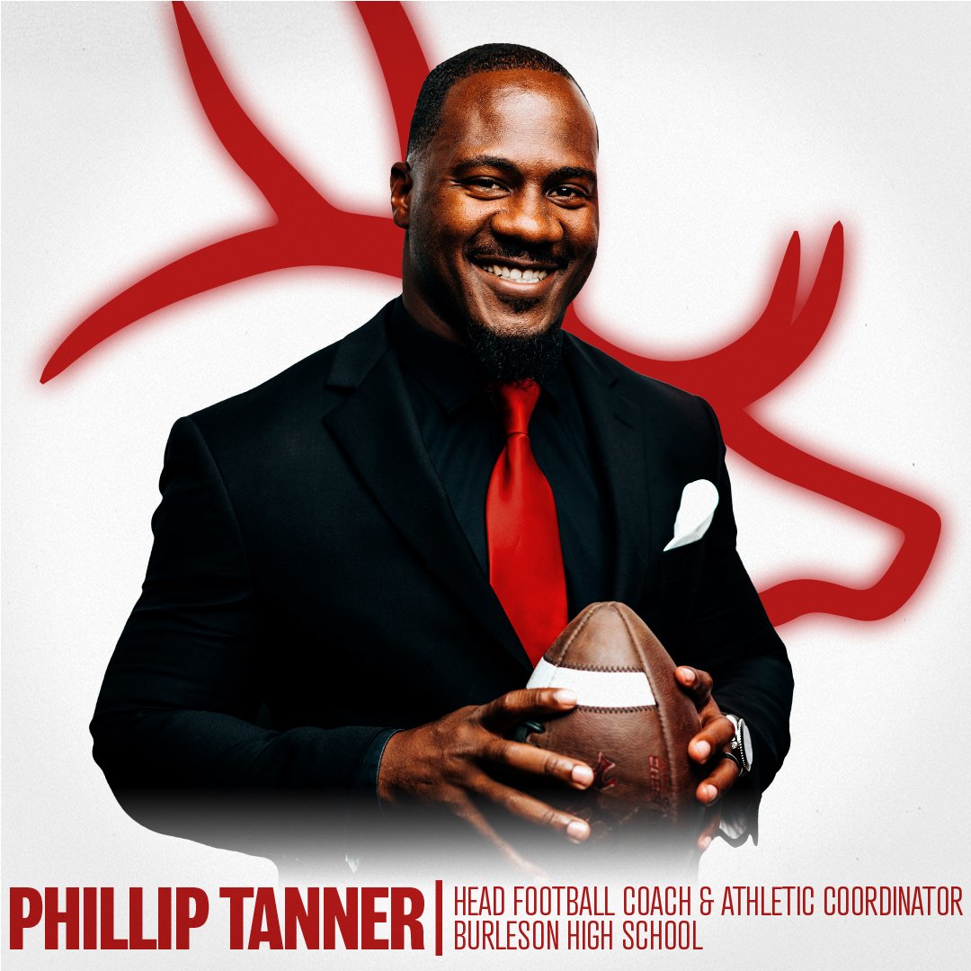 BISD named Phillip Tanner, former NFL running back & Dallas Cowboys special teams assistant, as Head Football Coach and Athletic Coordinator at Burleson High School. More about Tanner's return to BHS 👉bit.ly/BHSCoachTanner #TXHSFB | @bhselks @BurlesonSports