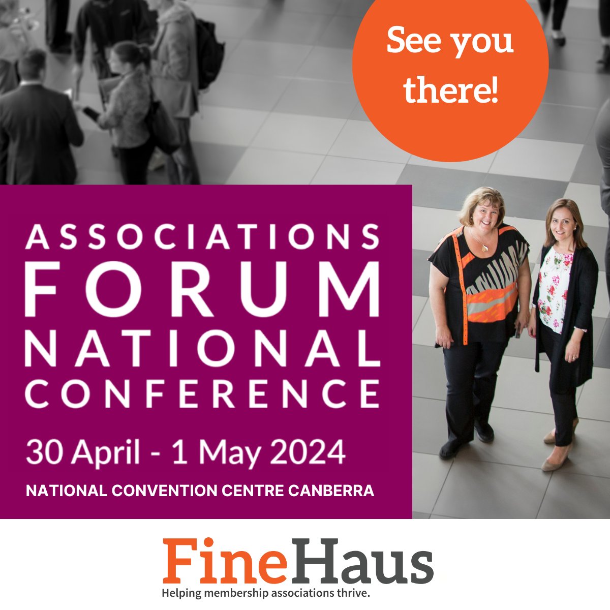 FineHaus is looking forward to seeing everybody at the 2024 Associations Forum National Conference in Canberra next week on 30 April – 1 May!

Visit us in the Exhibitor Hall where we can discuss how we can help your association thrive!

finehaus.com.au/events/event/a…

#AF24 #membership