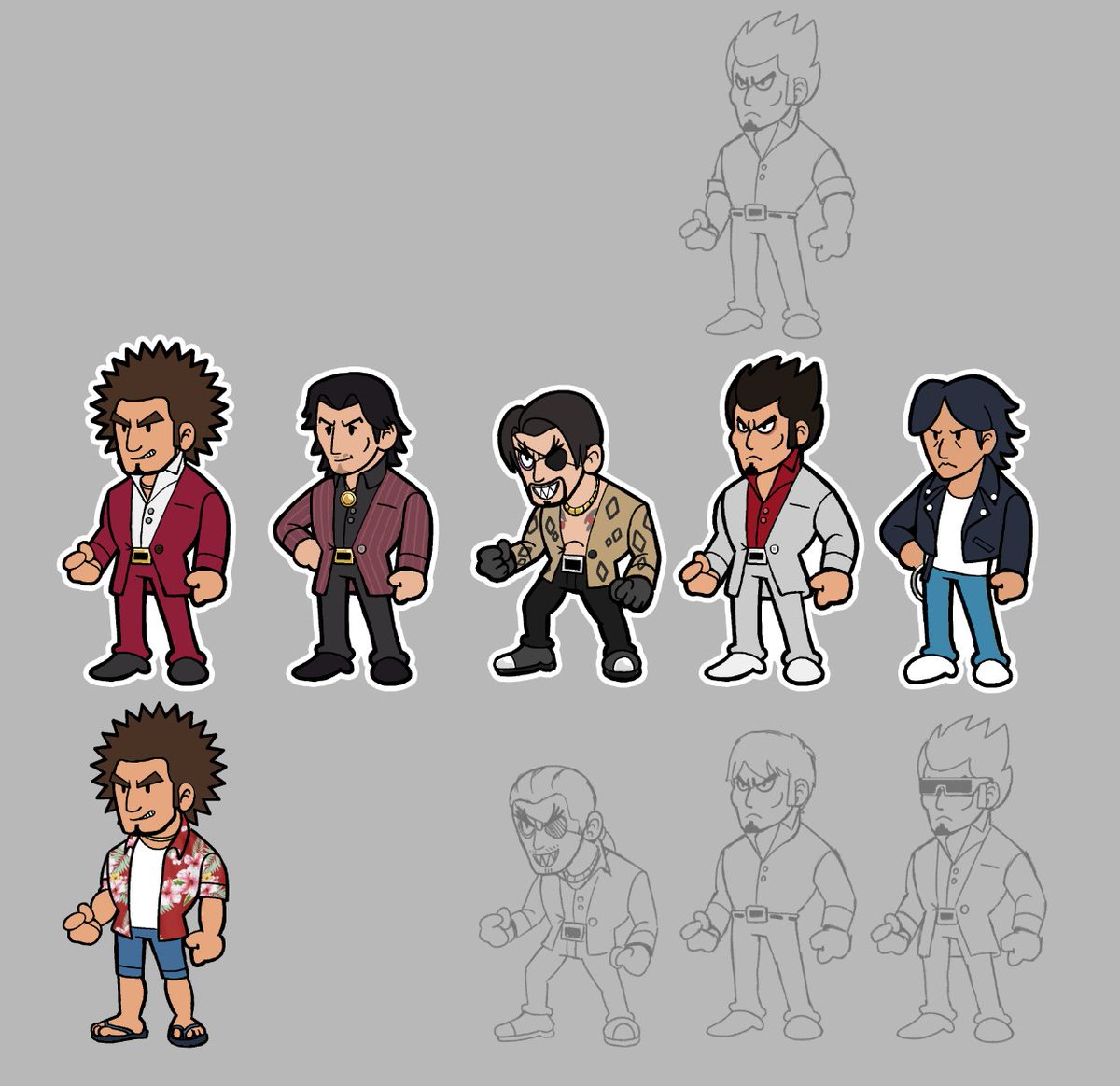 paper mario styled characters from yakuza
paper yakuza? dragon story?