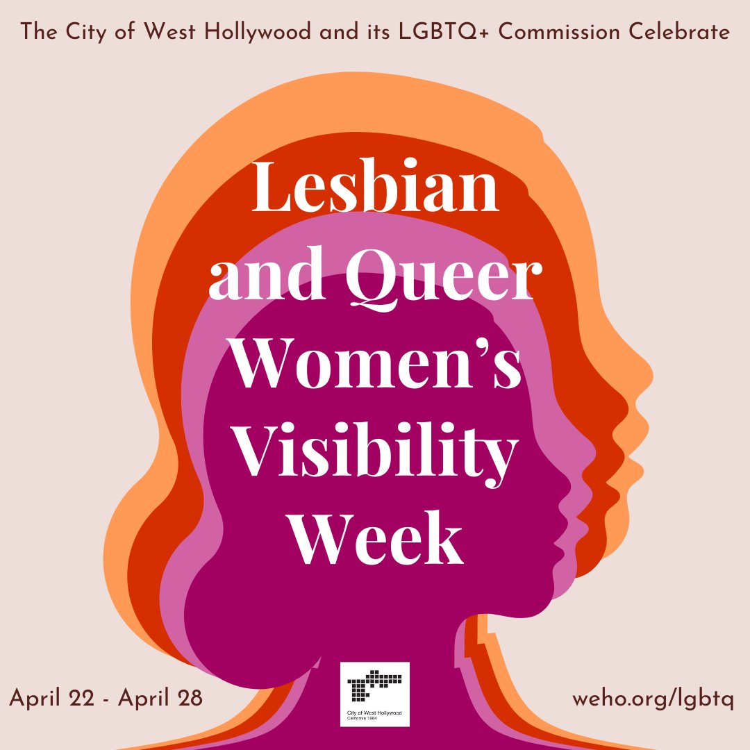 Babe, look up! Santa Monica Blvd is lit up in pink, orange, white, and red to reflect the shades of the Lesbian Pride flag! 💖🌈 This week, we'll celebrate Lesbian and Queer Women's Visibility Week with a lineup of fabulous events! More details here: go.weho.org/3vOJ5cT