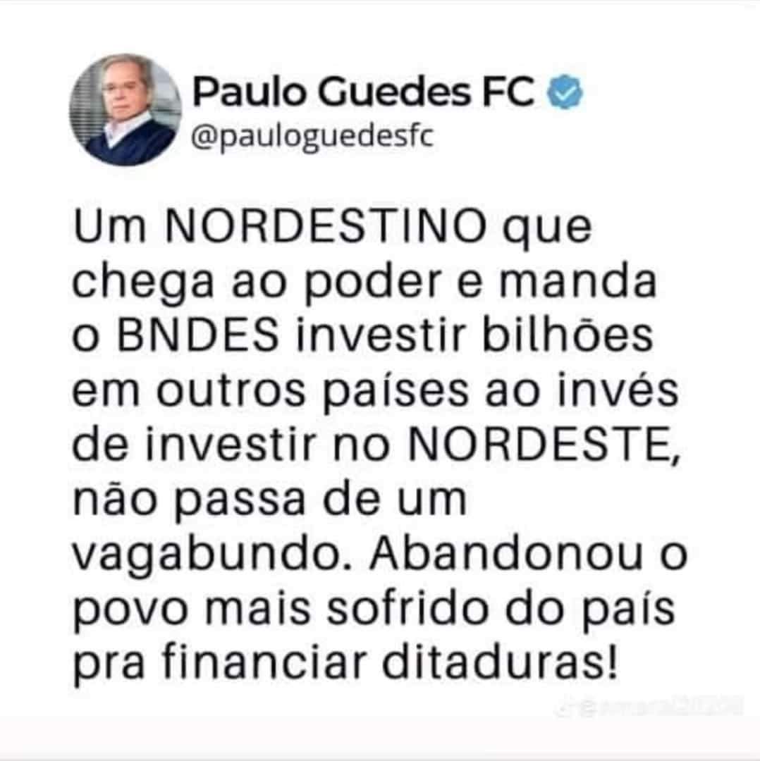 Sentimos sua falta Paulo Guedes.