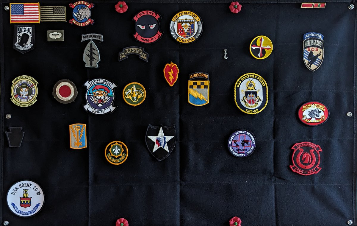 Our patch wall is growing at the #Frederick #VFW. Stop by anytime and add your deployment and unit patches!