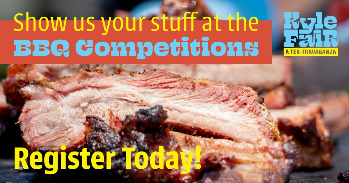 🔥Show Us What You Got!!!! 

At the Kyle Fair Rib Contest on 5/18. This competition is open to anyone and everyone but only the most finger lickin', heaven-sent rack of ribs will rise to the top. #KyleTX

So grab your apron, mix those spices & enter at KyleFair.com.