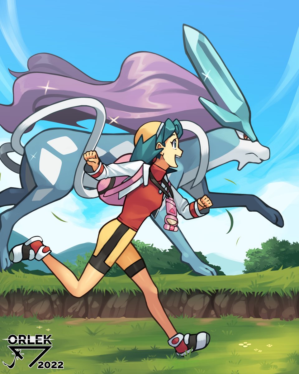 Kris and Suicune - Pokémon Crystal