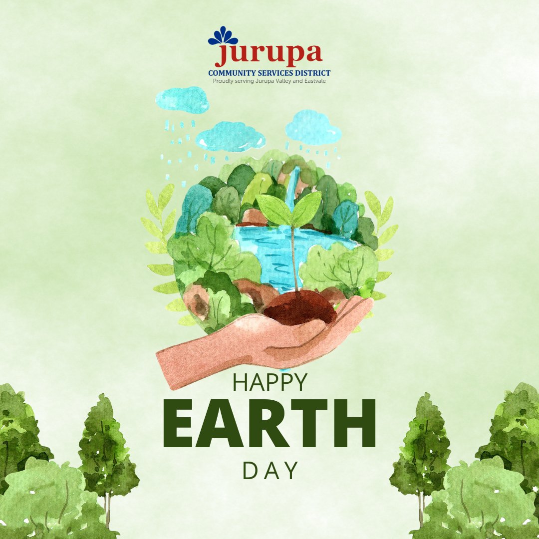 Happy #EarthDay! JCSD urges you to join the movement to save our planet. You can start by doing your part in conserving our most precious resource - WATER 🫧

Learn more at JCSD.us/Conservation

#JCSD #Eastvale #JurupaValley #WaterConservation #EarthDay2024