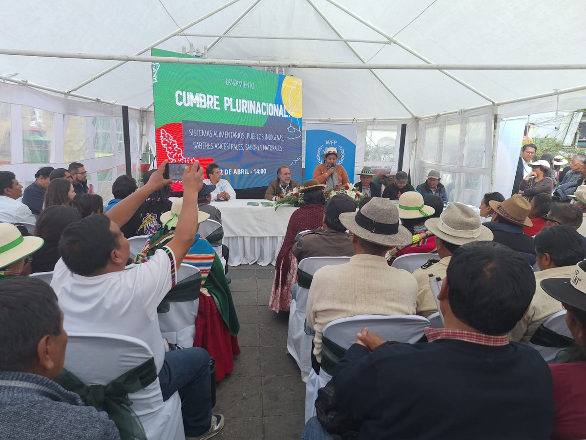WFP_Bolivia's tweet photo. #Hoy #DíaInternacional de la #MadreTierra efectuamos el Lanzamiento de la #CumbrePlurinacional: #SistemasAlimentarios, #PueblosIndígenas #SaberesAncestrales #SaboresNaturales, dando inicio a las actividades a desarrollarse junto a la #APMT y la #FundaciónPatiño. https://t.co/CaHFXK4hYS