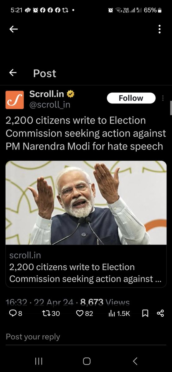 @Sandeep71121431 @scroll_in 2200 citizens and counting write to EC on Modi's hate speech but EC says “We decline comment”. Fair and Free elections my foot.