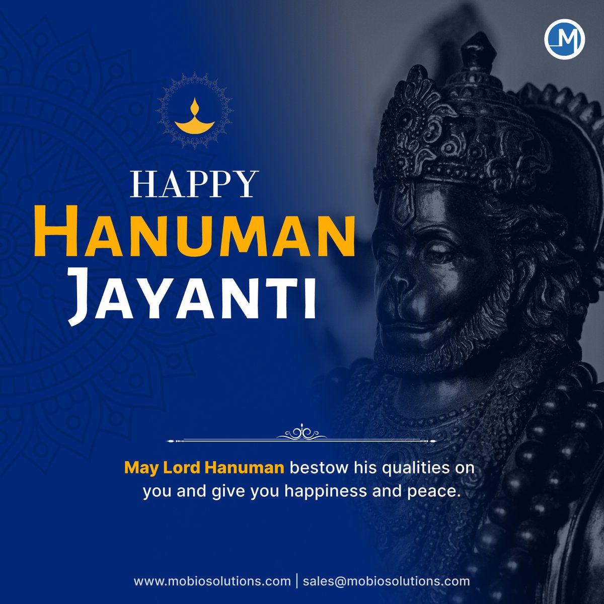 MobioSolution's tweet photo. Celebrating the strength and devotion of Lord Hanuman on this auspicious Hanuman Jayanti! May his blessings bring courage and wisdom to us all. 

#hanumanjayanti #mobiosolutions https://t.co/j3480bGWjE