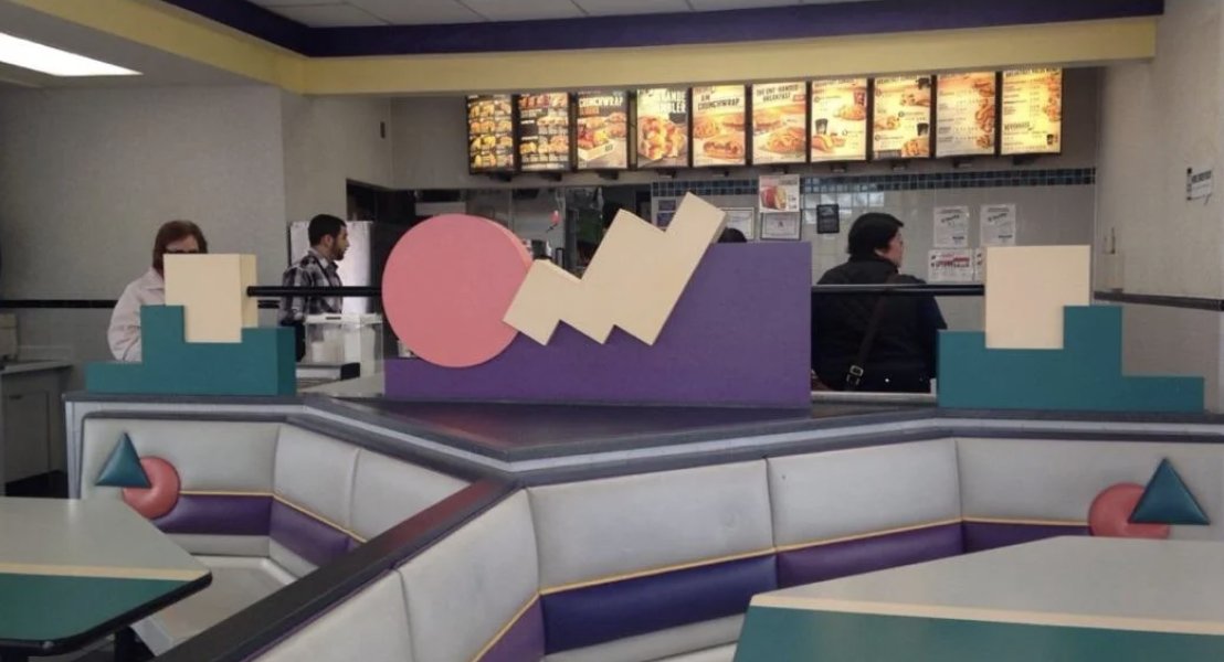 Glitterov's tweet photo. I like the 80s/90s wave stuff!  Reminds me of old Taco Bell. https://t.co/OL7zoNphyk