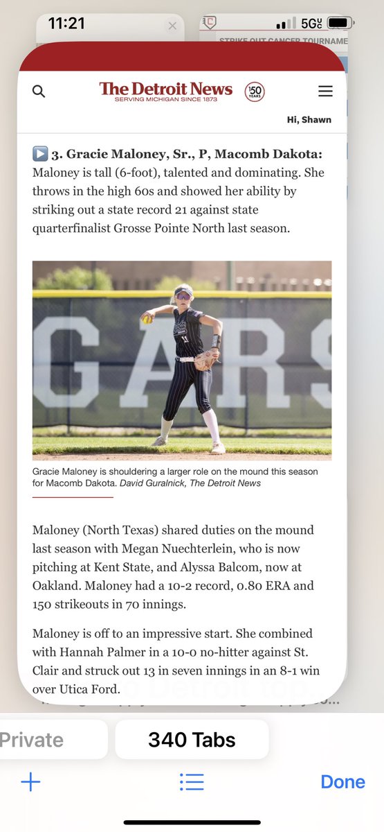 Proud of Gracie Maloney for being named 3rd in the Metro Detroit area by the Detroit News. There is some serious talent on this list! @graciemaloney_ @MeanGreenSB @Turnin2M @Turnin2Softball detroitnews.com/story/sports/h…
