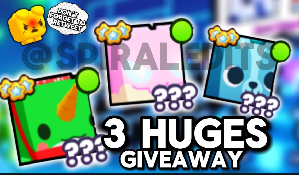 ‼️ 3 Huge Pet Giveaway ‼️

Requirements-
• Follow @Ps99Giveaways + @SpiralEdits 
• Like
• Retweet
• Tag 2 Friends 

Picking 1 Winner every 24 Hours!