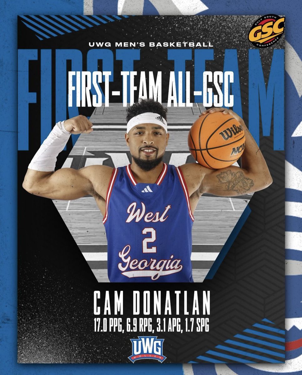 West Georgia grad transfer Camron Donatlan has been contacted by: UIC Oakland UNC Asheville Eastern Kentucky Southern Indiana Le Moyne Central Michigan SIUE Nova Southeastern Angelo State 1st Team All-Gulf South. Averaged 16.4 PPG, 6.6 RPG, 3.1 APG, and 1.6 SPG. @DonatlanCamron