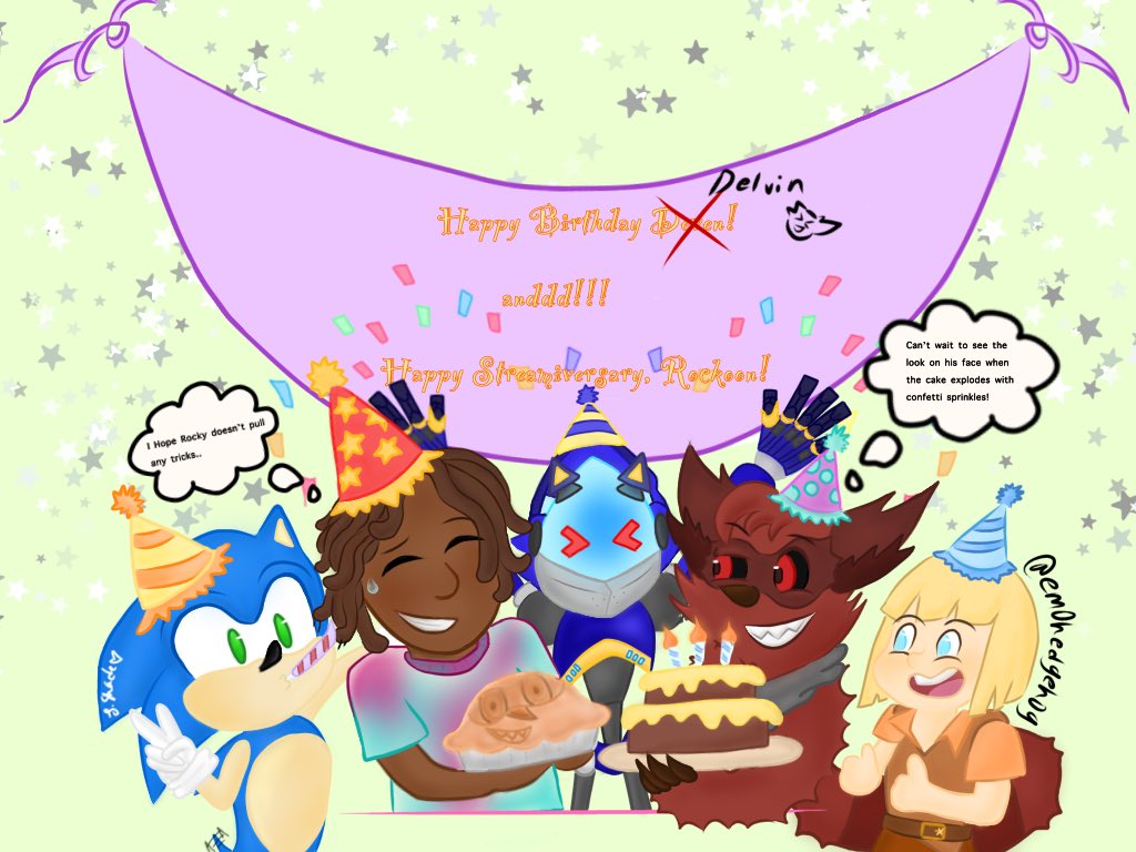 Em0hedgeh0g's tweet photo. Happiest of Birthdays to THEEE Deven Mack! Multitalented VA & our Prime Sonic, Chaos sonic and (also voiced in prime) Orbot & Cubot!!
itβs also @RockoonToon βs 2 year Streamiversary! ^-^
Hope yβall have had a blessed day.
#HappyBirthday #VO #SonicPrime #TOME #Drawkoon #Rockoon https://t.co/iQyYk85aPo