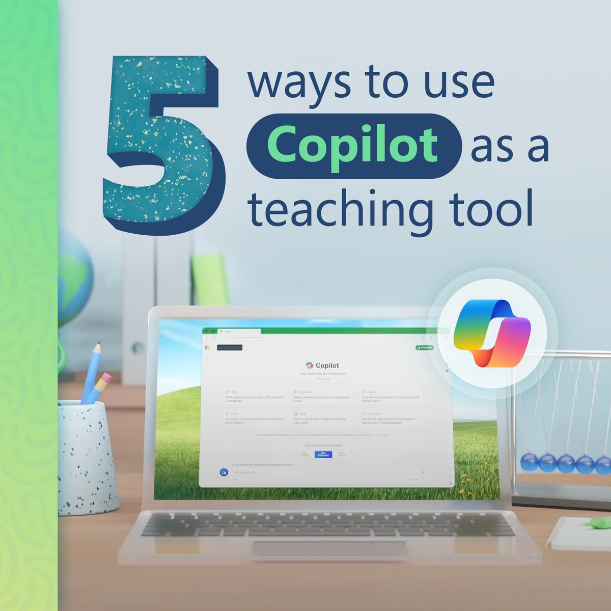 Microsoft Copilot is your new #AI assistant. Here are 5 ways to use this powerful tool in your classroom. See for yourself: msft.it/6014cNdUy