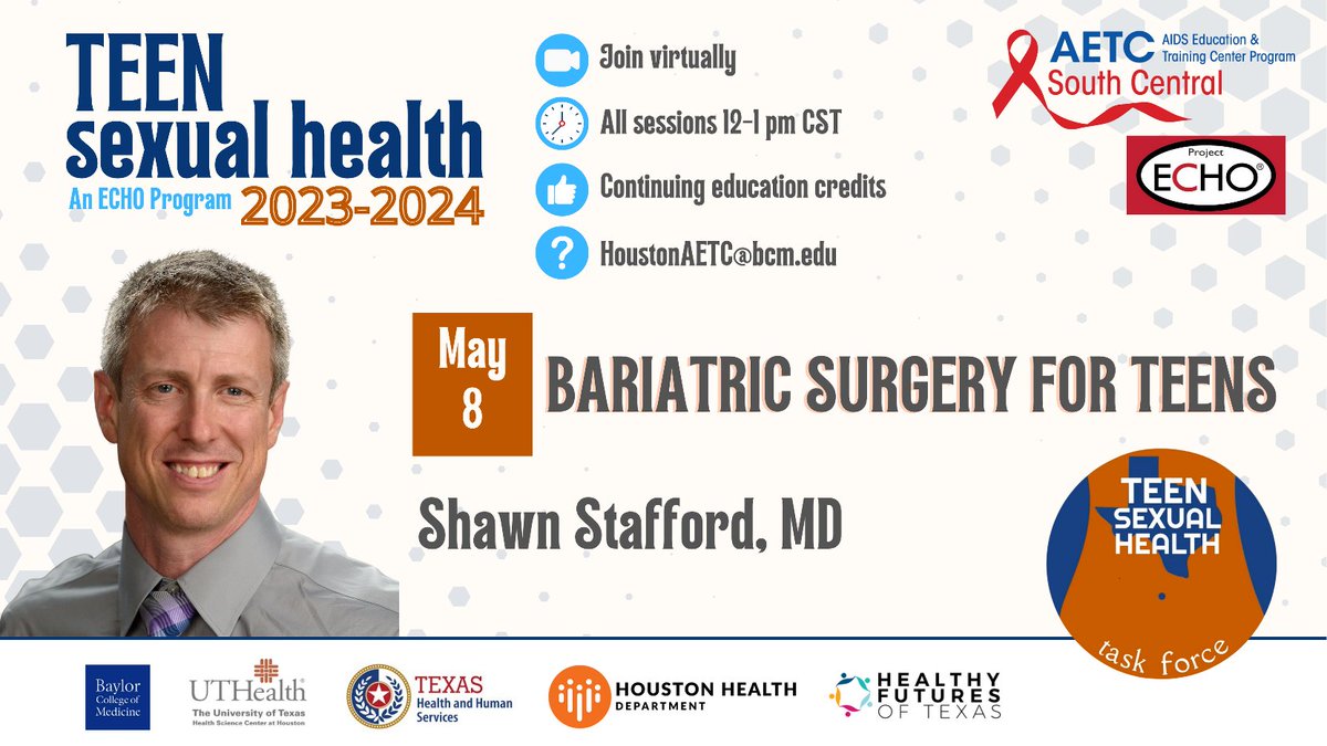 Tomorrow! 

Dr. Stafford will join our @ProjectECHO to discuss this important health topic for our teens.

@BCMIDFellowship @BCMPedIDFellows @ut_infectious @McGovernPeds @BCM_Pediatrics