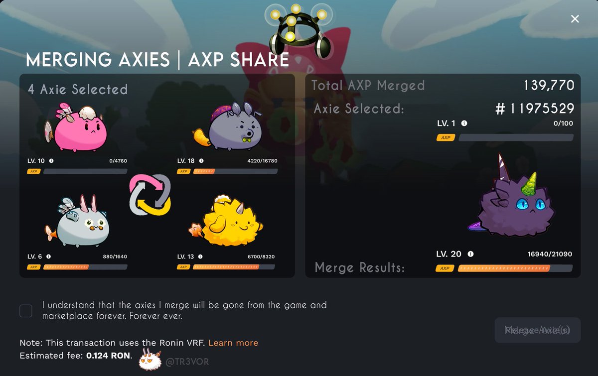 @Jihoz_Axie @CryptoKitties Axie merge would really decrease supply 👀