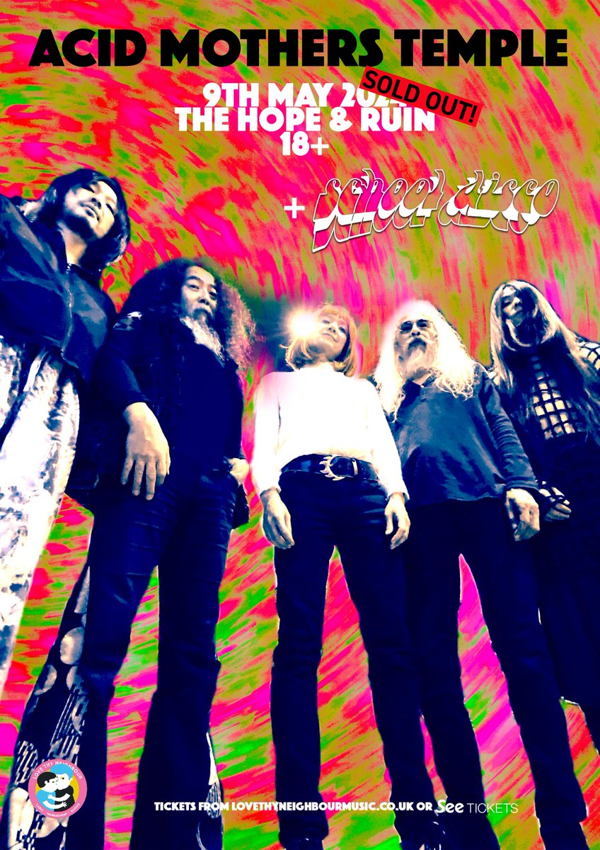 🤱Sold out!🤱 Our @acidmothers show on Thursday with @schooldiscoband has sold out! Nice one Brighton. If you missed out join the waiting list on Seetickets and DICE. 🏦 @thehopeandruin