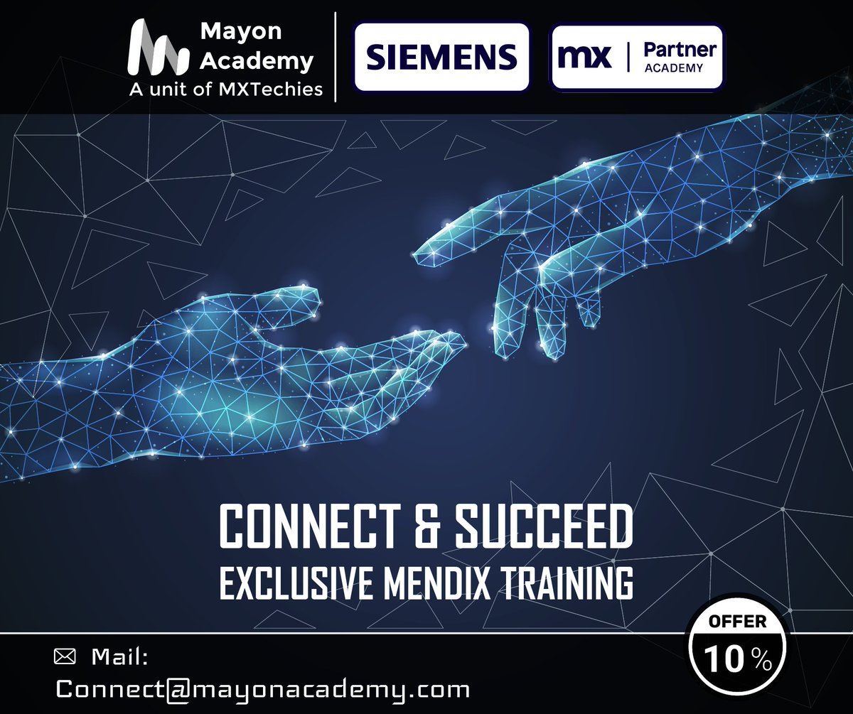 MayonAcademyMX's tweet image. &quot;Building Connections: Mendix Community at Mayon Academy&quot;
Join Our Vibrant Mendix Community at Mayon Academy. Connect with Fellow Learners and Experienced Mentors as You Begin Your Educational Adventure.
Click Here: mayonacademy.com/courses
#MendixTraining #LowCodeLearning