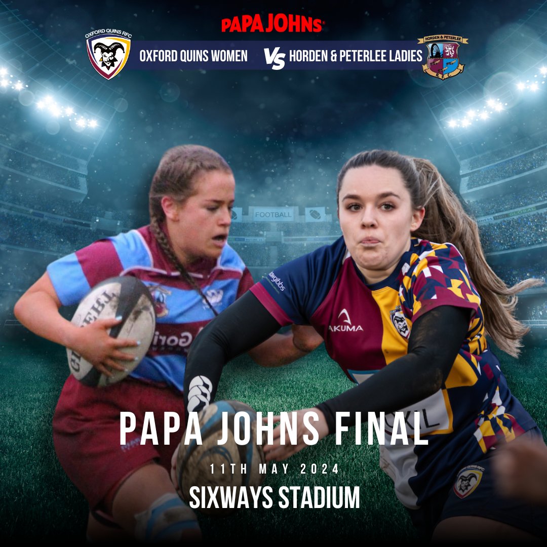 This weekend Oxford Quins Women travel to Sixways Stadium for the Papa Johns final! An awesome achievement for the team who are thrilled to be representing the club on the national stage! For details see our insta or Facebook 😎 #womensrugby #oxfordshirerugby