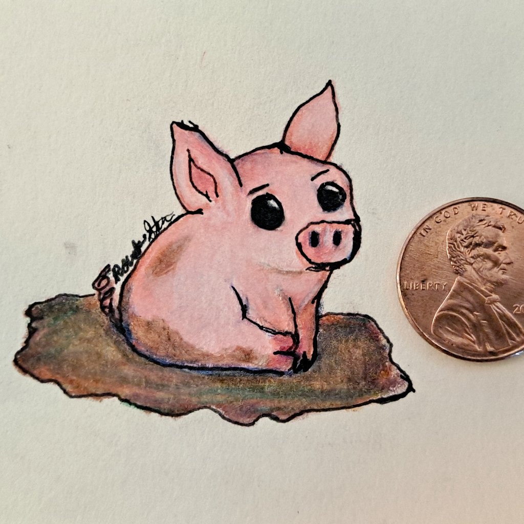 The littlest pig 🐖 (penny for scale)
.
#art #pig #colorpencil #pink #drawing #illustration #cute #small #smallbusiness #smallbusinessowner #artistsoninstagram