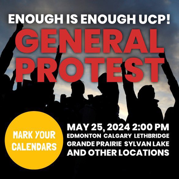 Friendly reminder:
There's a protest against me & the UCP.

For some reason people don't like how the UCP
✅ Want to control of your retirement money
✅ Actively creating authoritarian laws (Bill 20)
✅ Isn't fixing healthcare, education, lowering taxes
#abpoli #EnoughIsEnoughUCP