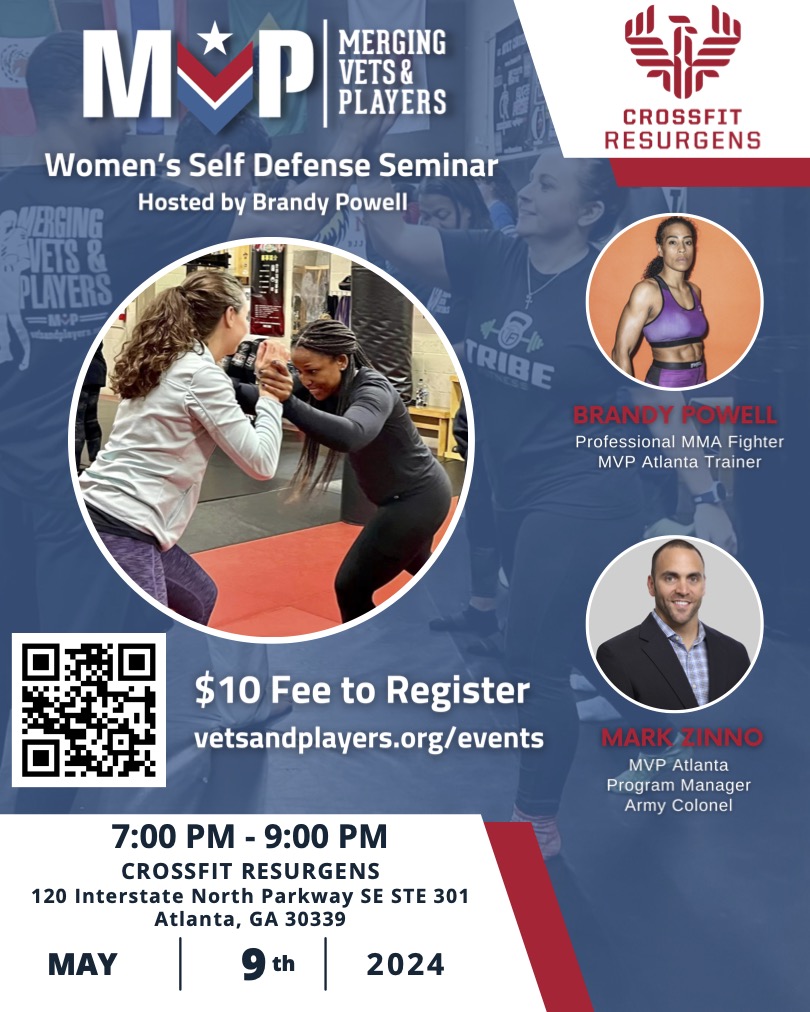 🚨🚨LADIES IN THE ATLANTA AREA! 🚨🚨 Join @VetsandPlayers on THURSDAY for another Women's Self Defense class! This is the second one that we've hosted and the first was a great success! It is open to all women of all ages & physical abilities. Hope to see you there!