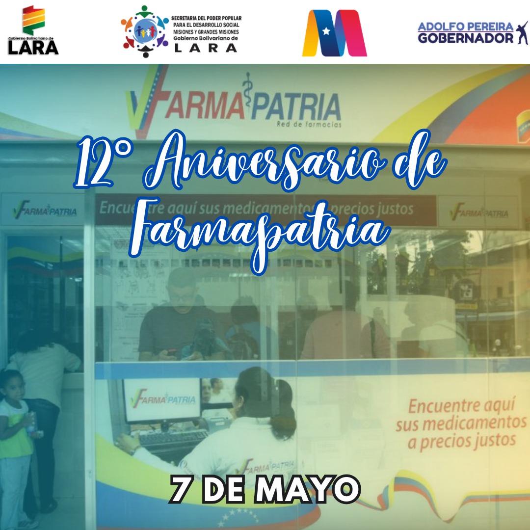 #7May 🇻🇪 Farmapatria es una red de farmacias populares que garantiza a los venezolanos la accesibilidad a las medicinas gratuitamente. @Bombero2023 @pedrobr96924768 @direccion_lara