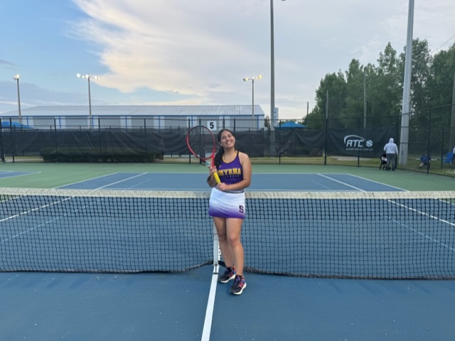 Congrats to Gabriela Huertos for making it to the semifinals in singles for the district tennis tournament. She battled on the court through on and off rain, and lightening delays. Go Bulldogs! Way to go to making it to the semifinals!😀 #OnlyOneSHS
