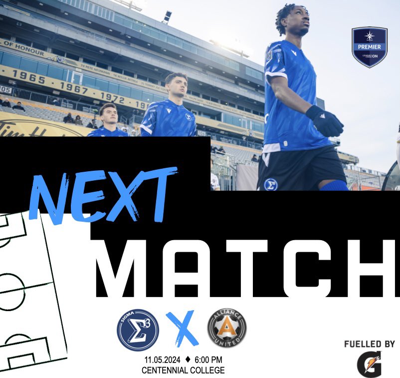On the road again 

📅: Saturday May 11, 2024
🕛: 6:00pm
🆚: Alliance United
🏟️: Centennial College

#FuelledByG @Gatorade #ForTheFuture